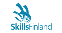 Skills Finlandin logo, linkki Skills Finlandin verkkosivuille.